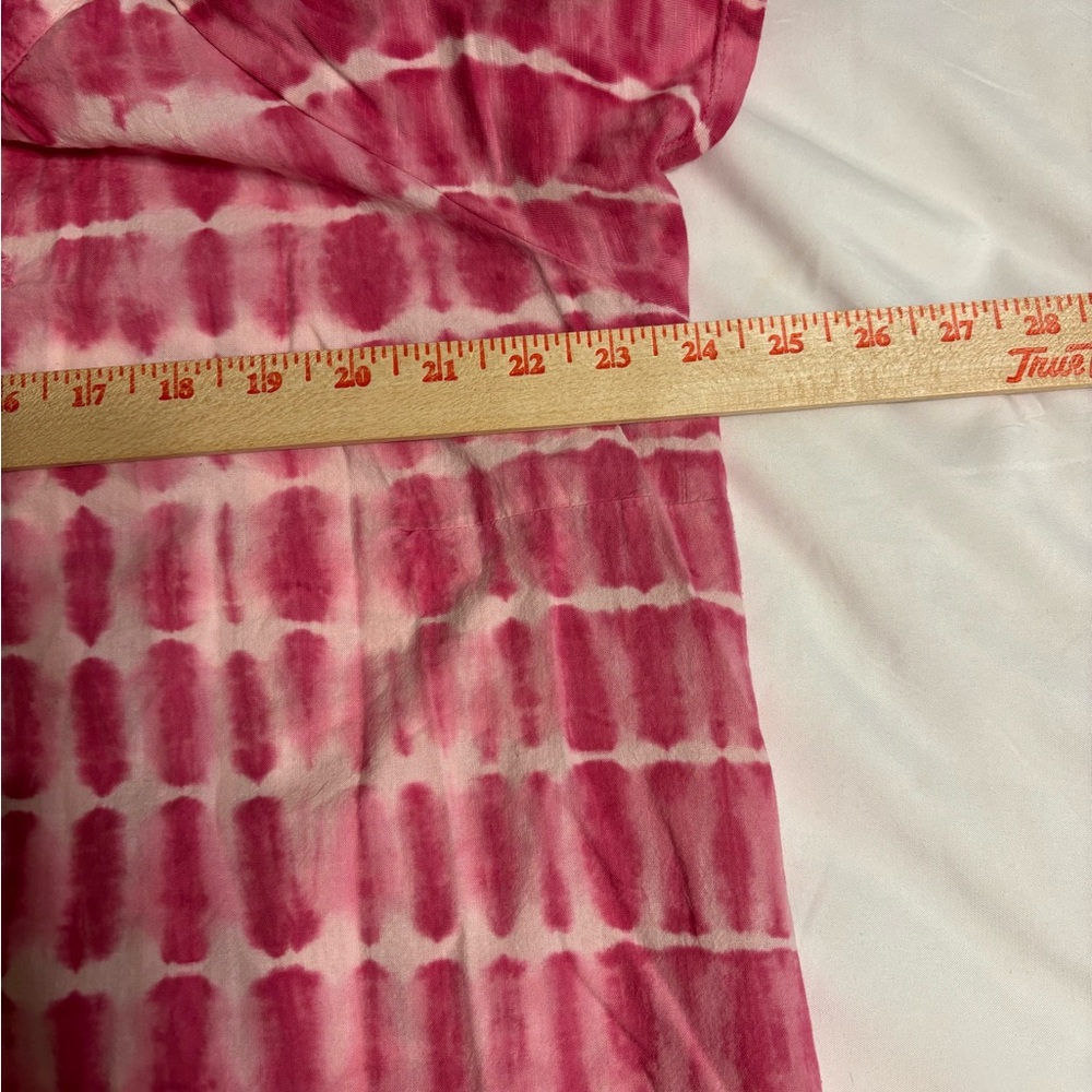 Bandolino Jeans Pink Tie Dye Cotton Peasant Top XXL Boho Short Sleeve - Picture 5 of 9